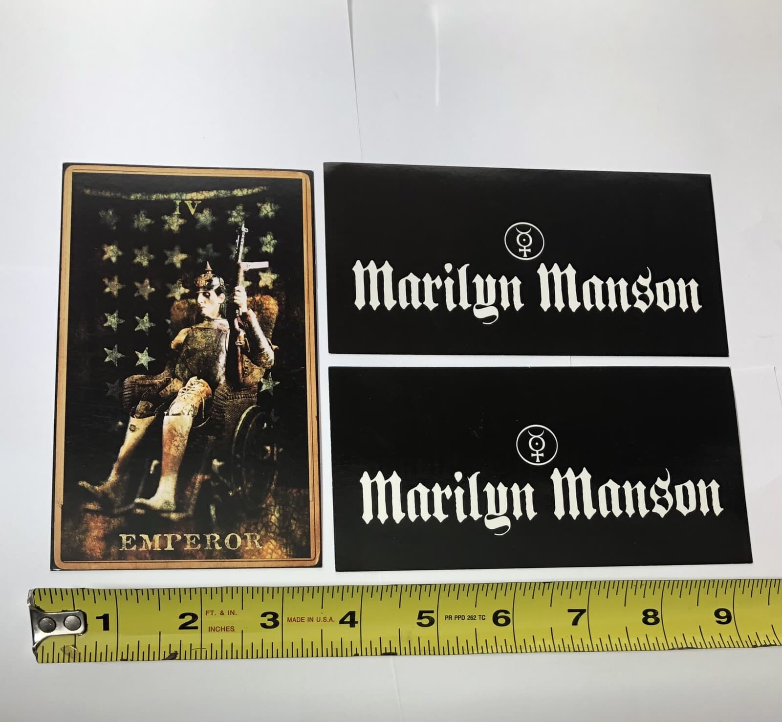 Rare MARILYN MANSON Promo Postcard EMPEROR & Sticker X2 HOLYWOOD Nothing Records 5