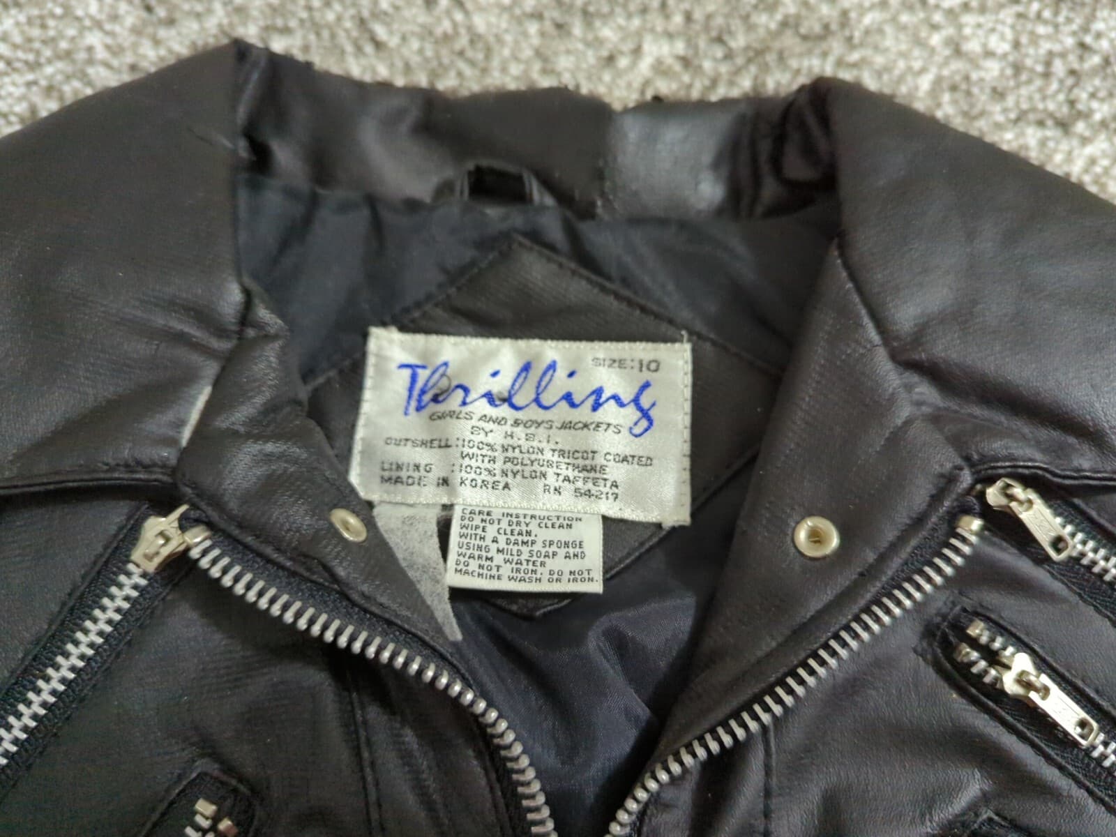 VINTAGE Michael Jackson Thriller Jacket Black Thrilling Size 10 Youth Mid 1980s! 4