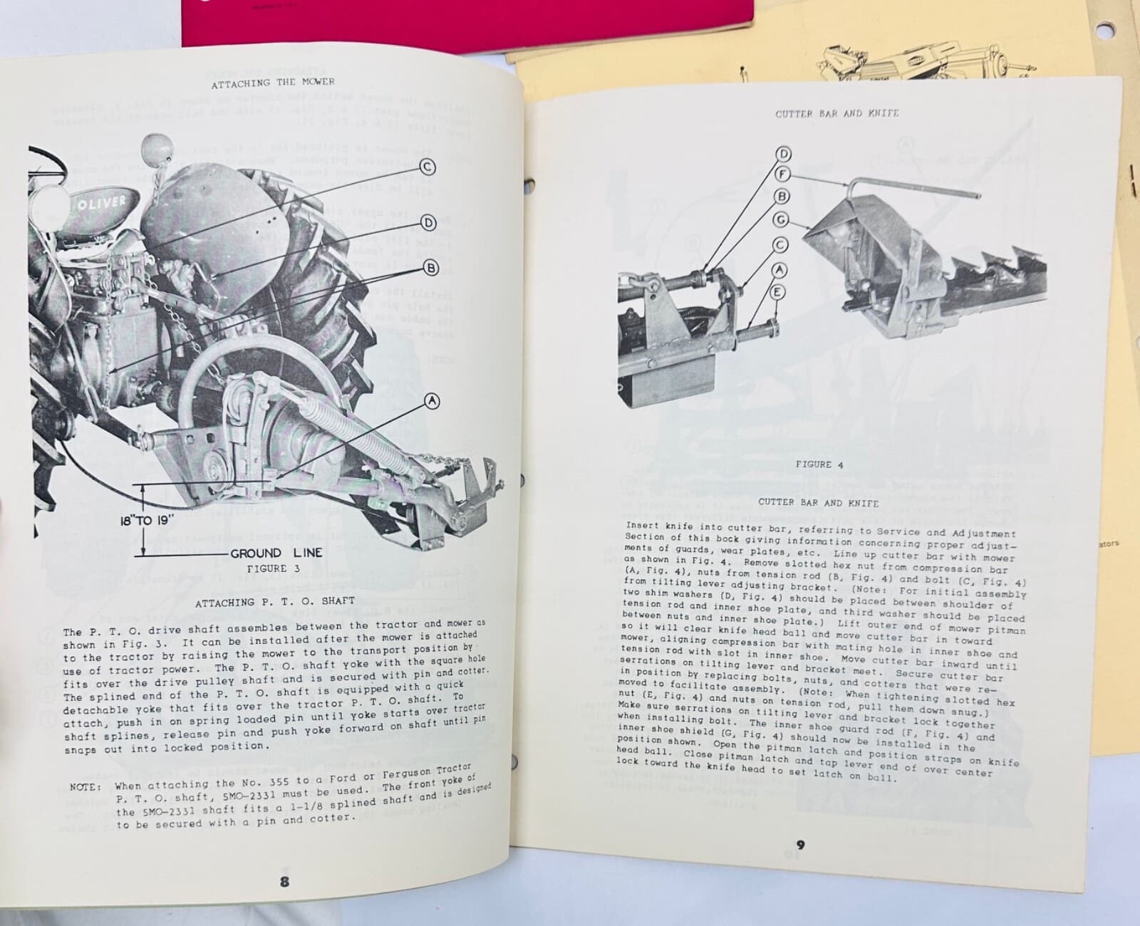 Lot Of 5 OLIVER Parts Books Setting Up Instructions Model #'s 355, 12, 24 4