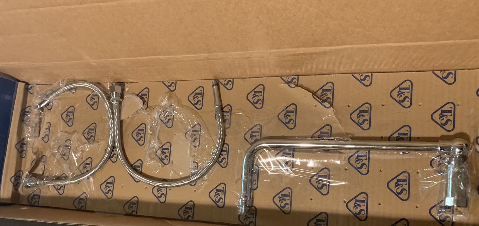 T&S EasyInstall 8" Wall Mount 12" Add On Faucet Pre-Rinse Unit - Silver 4