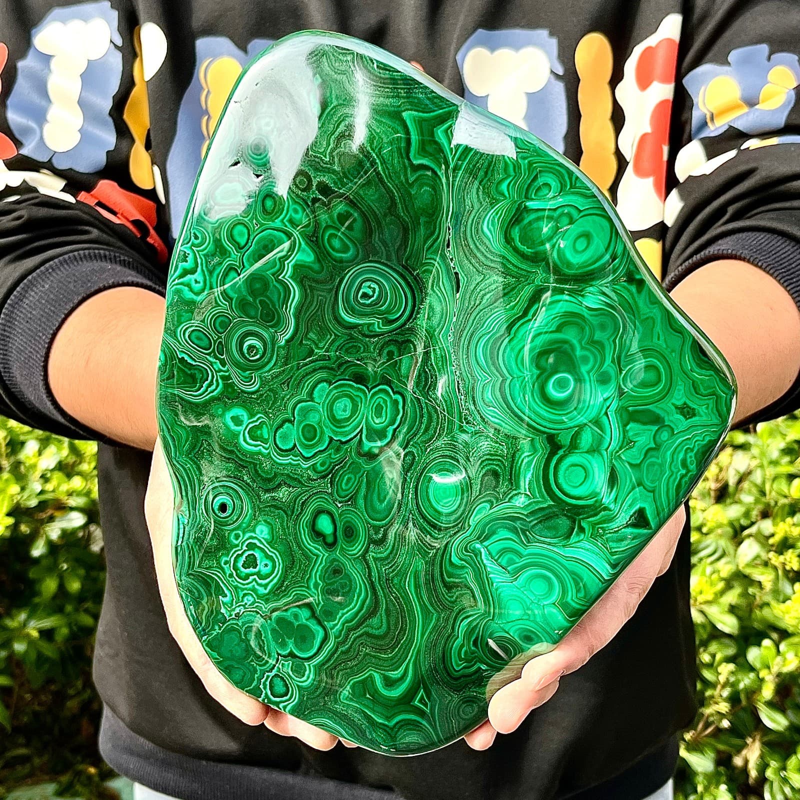 9.28LB Natural glossy Malachite transparent cluster rough mineral sample 5