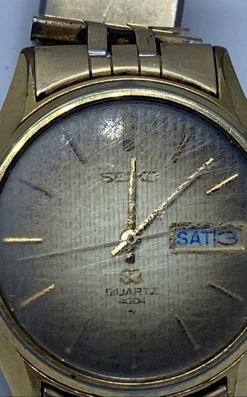 Men's Seiko SQ 4633-8029 1970's Retro 36mm Analog Day/Date S. Steel Watch 90g 2