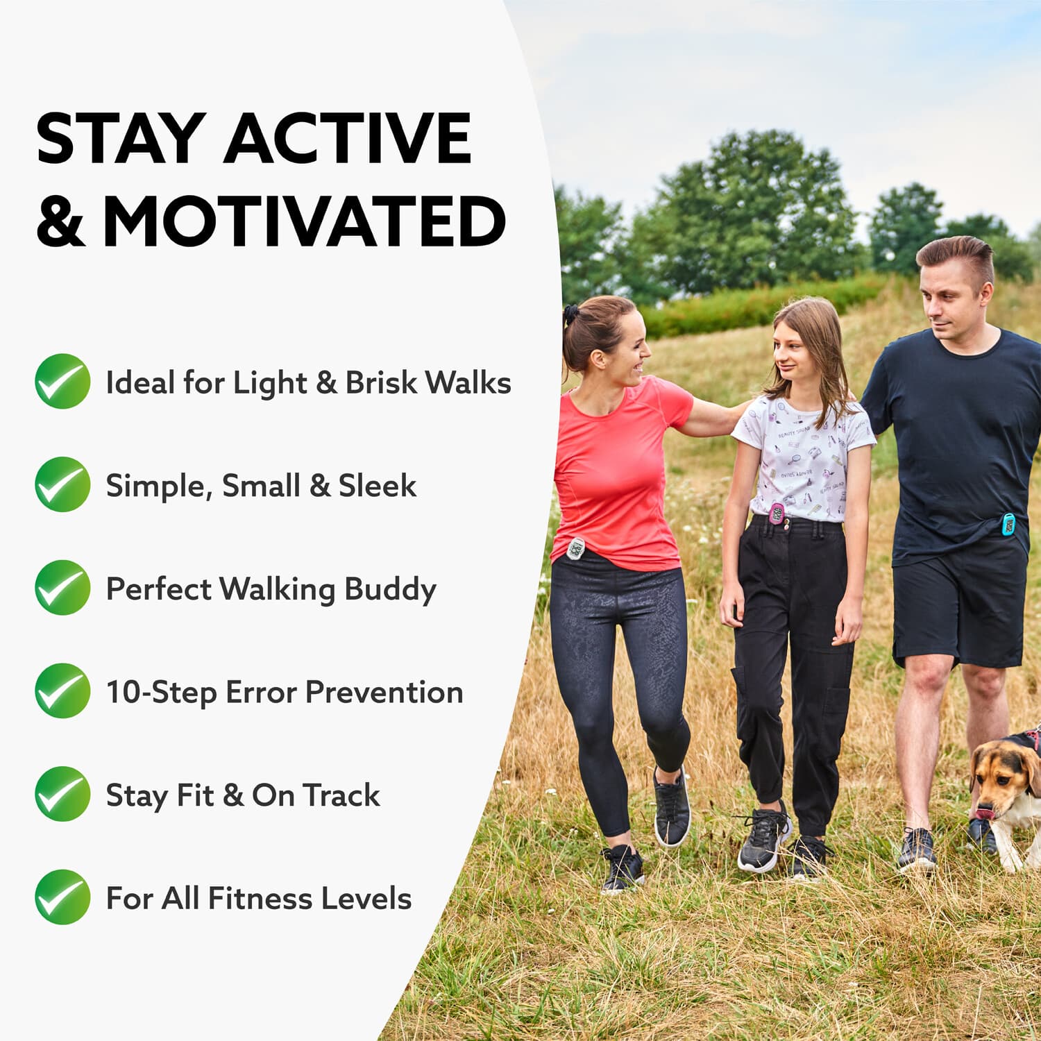 3DFitBud Simple Step Counter Walking 3D Pedometer with Clip and Lanyard A420S 5