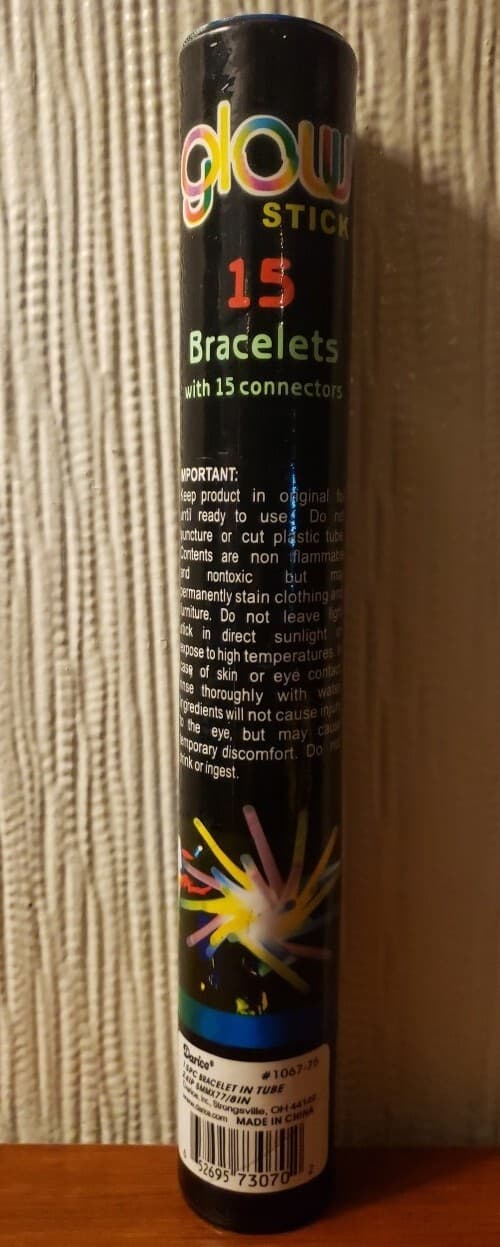 Glow Stick 15 Piece Braclet In Tube - For Parties Concerts Nightclubs Camping 2