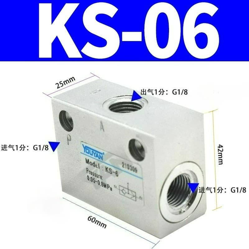 1PCS NEW FIT FOR Pneumatic shuttle valve KS-06 (G1/8)