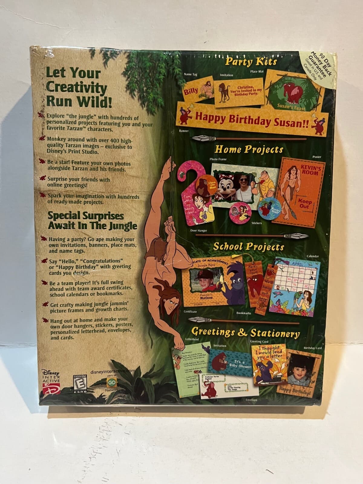 Disney's Tarzan Print Studio (PC, 1999) ORIGINAL RETAIL BOX SEALED 2