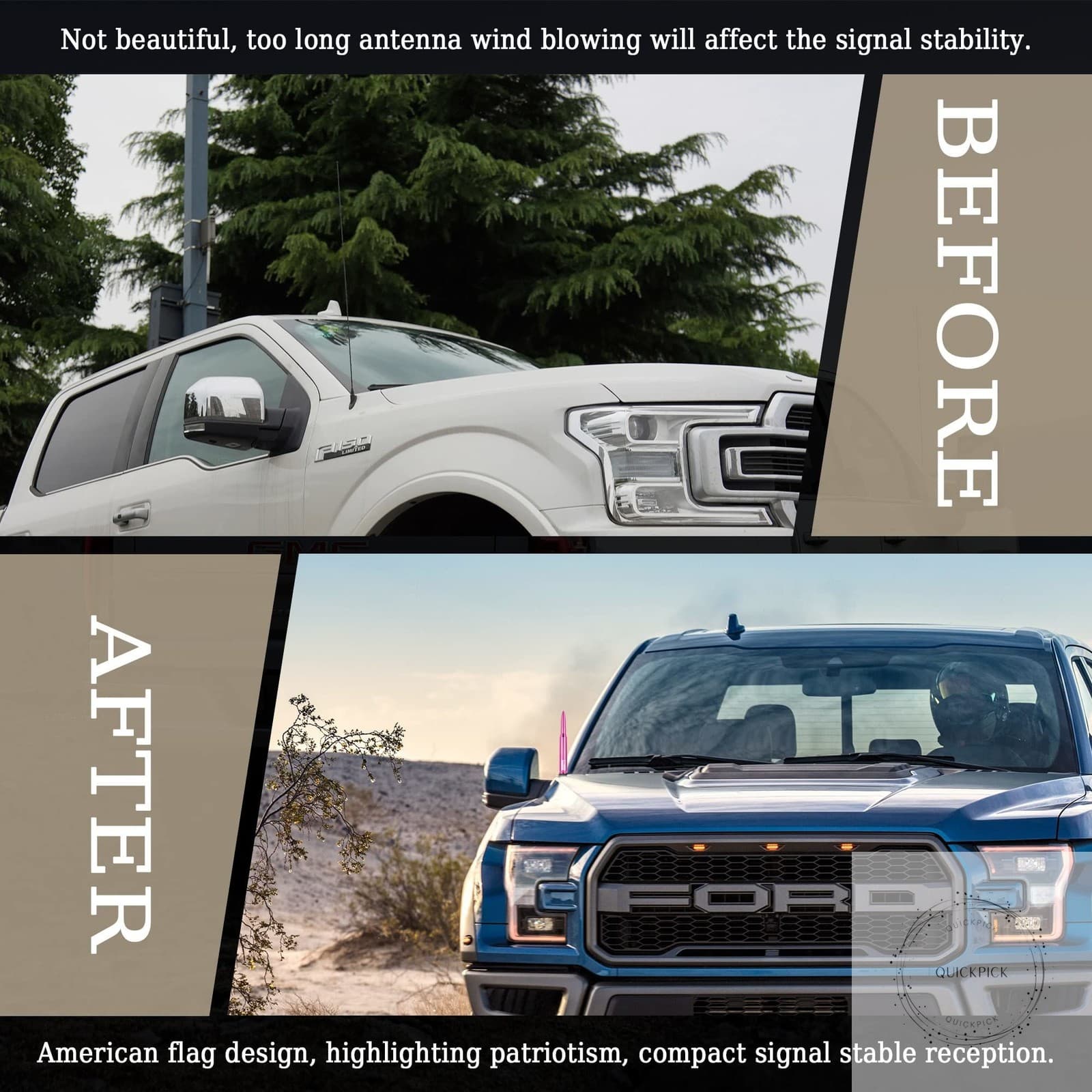 Car Bullet Antenna,Truck Exterior Decoration Accessories Car Vehicle Replacement 4