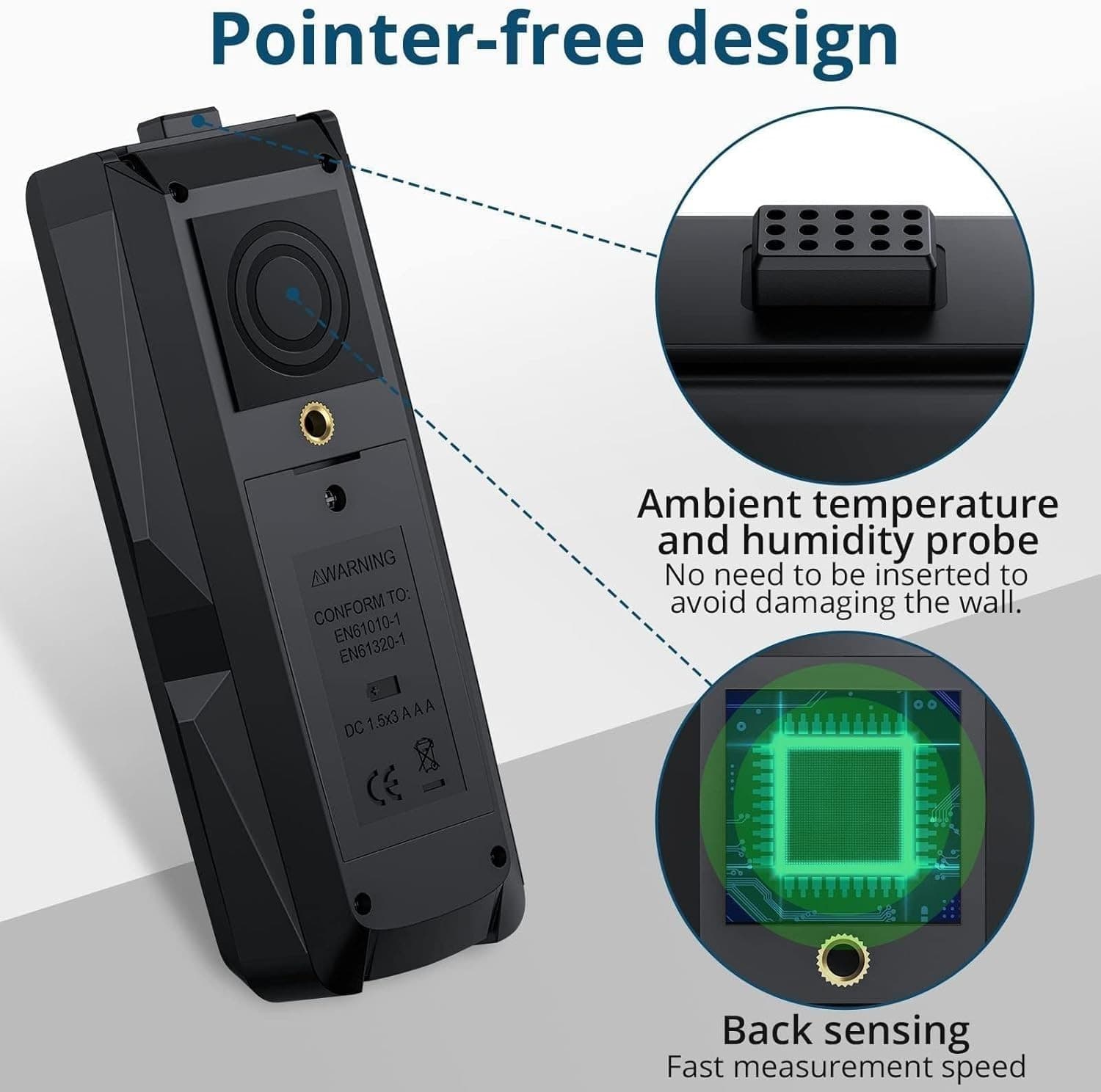 Pinless Moisture Meter MS02 Non-Destructive Wood Moisture Meter Detector 2