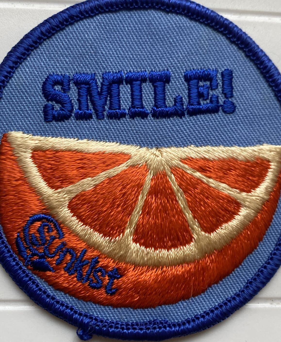 Sunkist Smile! Orange Slice Wedge Citrus Fruit Souvenir Round Embroidered Patch 2