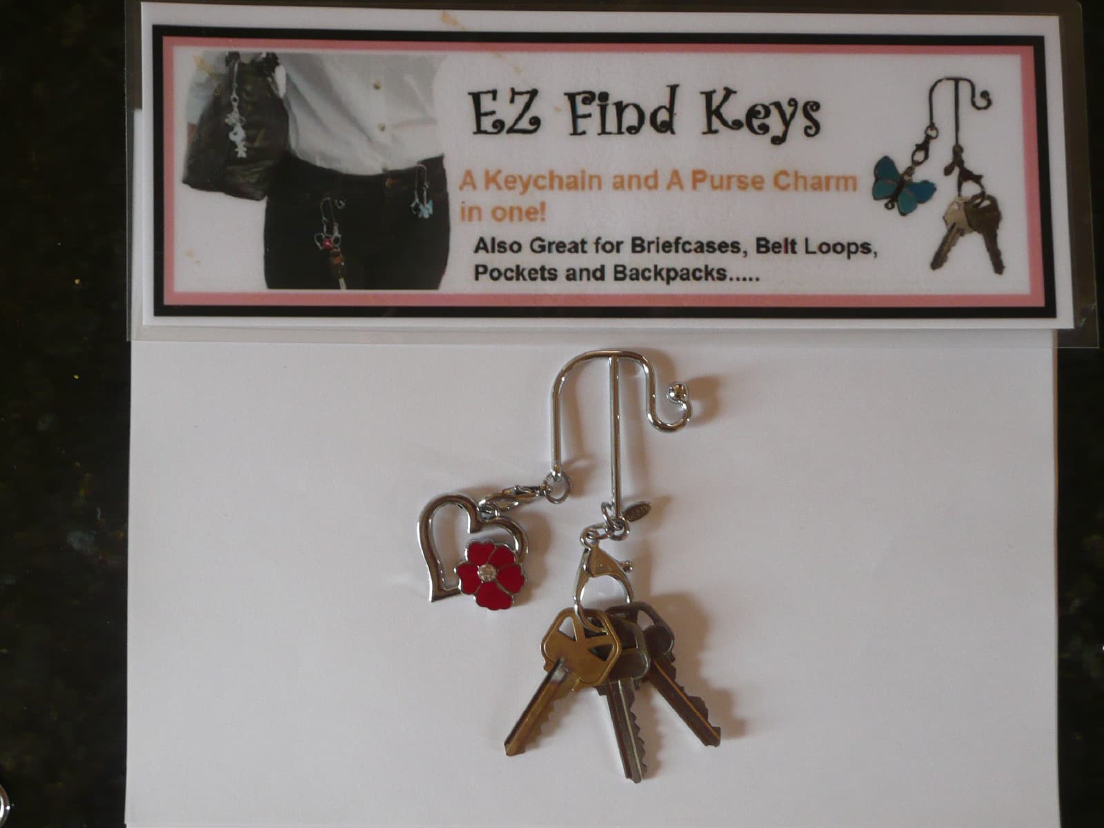 Wholesale Bulk LOT 100 key hook Key Finders Keyring Purse Keychain 4