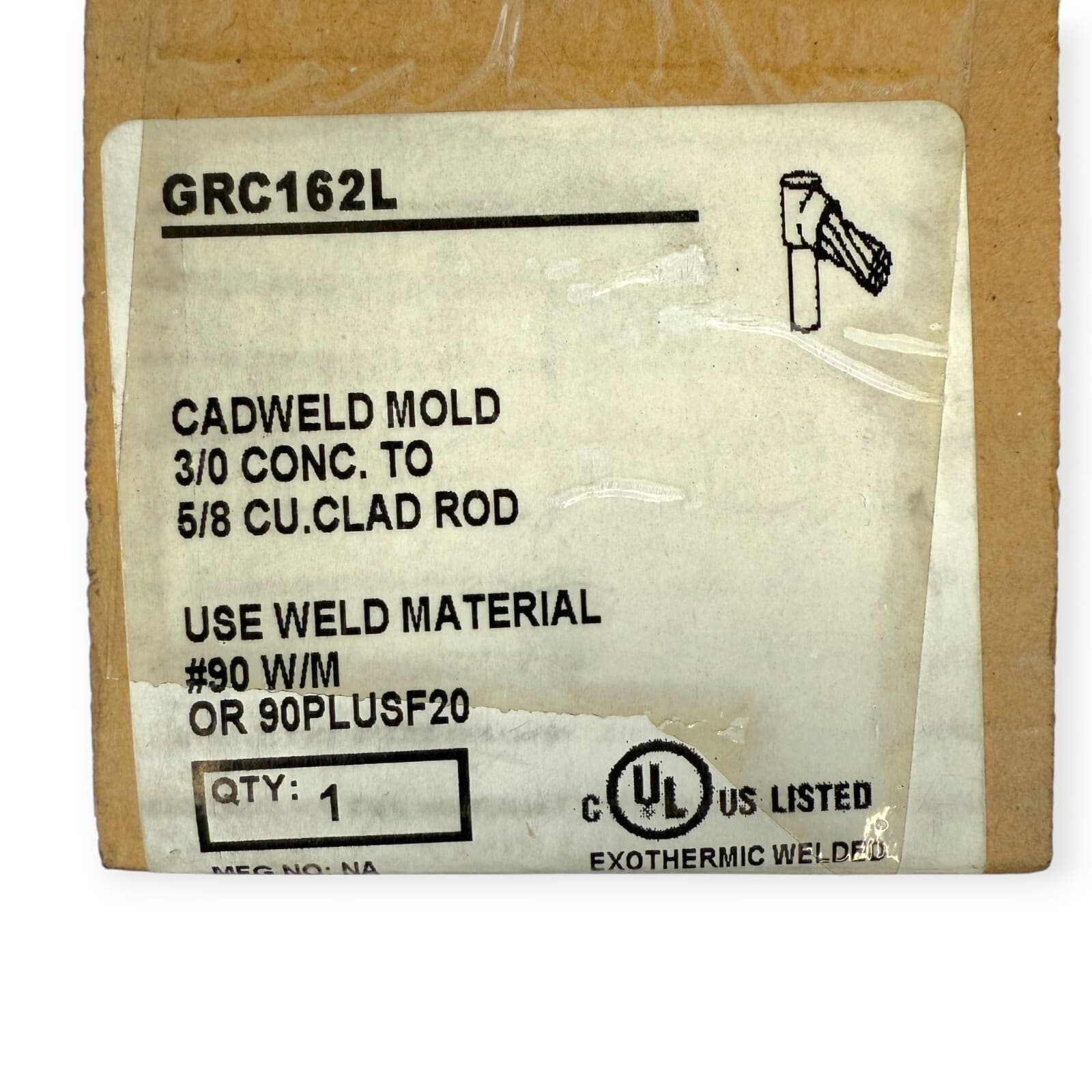 Erico Cadweld GRC162L Graphite Mold for Welding Cable to Ground Rod #90 Material 4