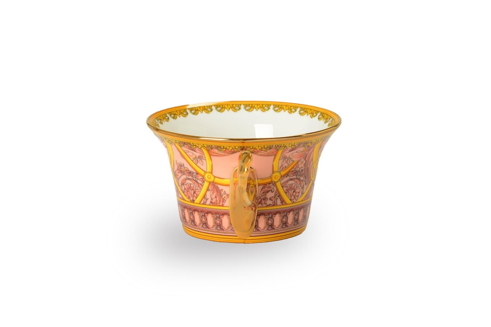 Rosenthal X Versace "Scala del Palazzo Rosa" 2 Cups 2 Saucers and 2 Spoons Set 4