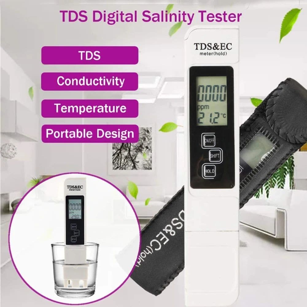 4-in-1 Digital Water Tester for TDS EC Temperature Water Purity Meter 0-9990PPM 5