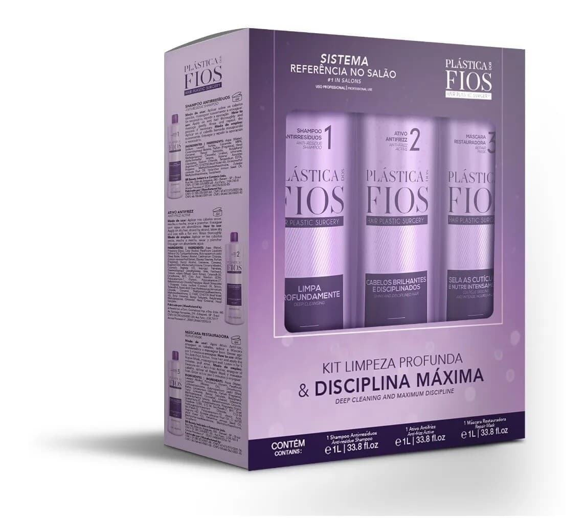 Cadiveu Plastica dos Fios Straightener Brazilian Keratin Wires Treatment 3 x 1L 2