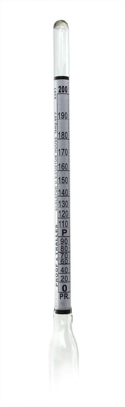 HYDROMETER - ALCOHOL, 0 - 200 PROOF  and Tralle 2