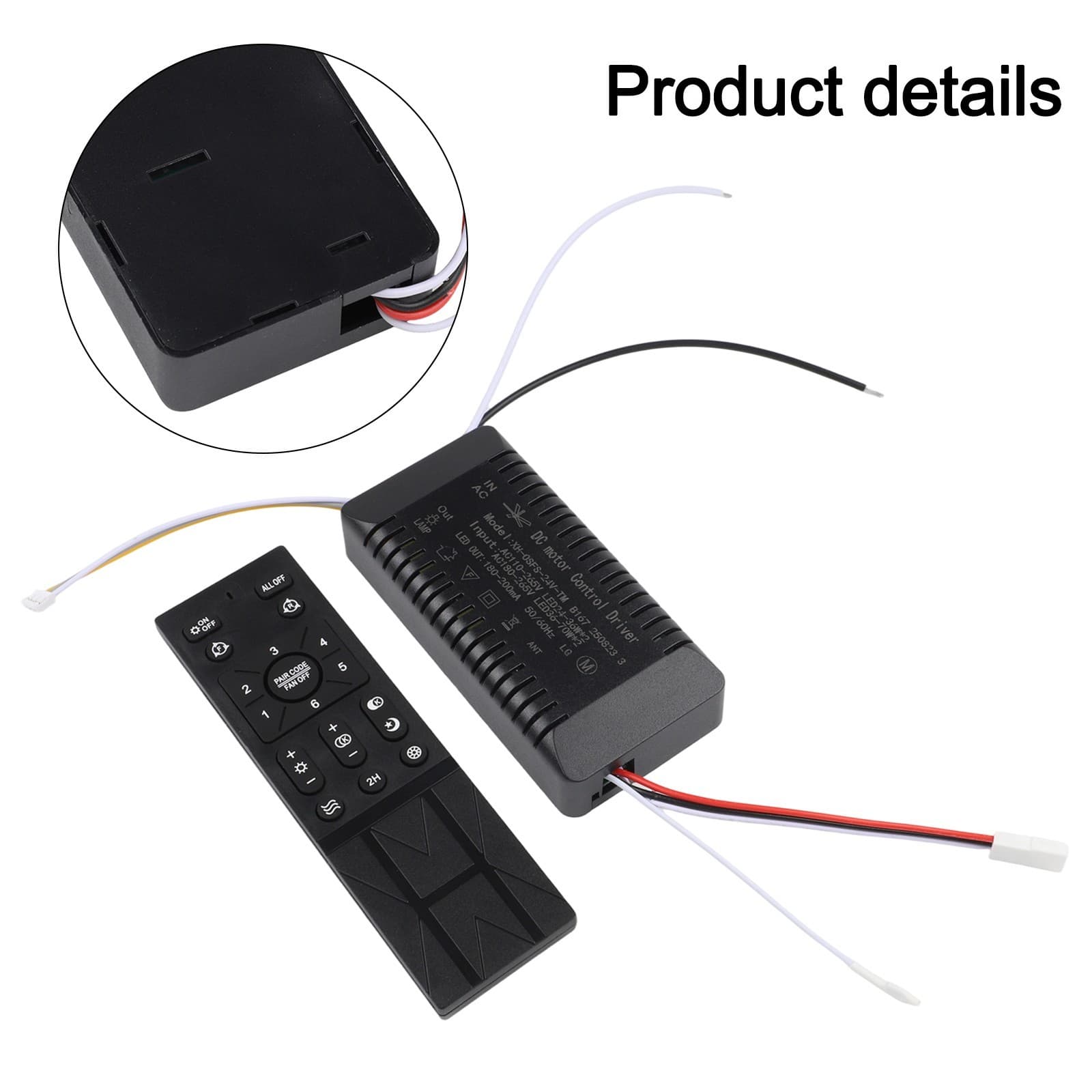 Wireless Remote Controller for Ceiling Fan Light with 6 Speed and Reset 6