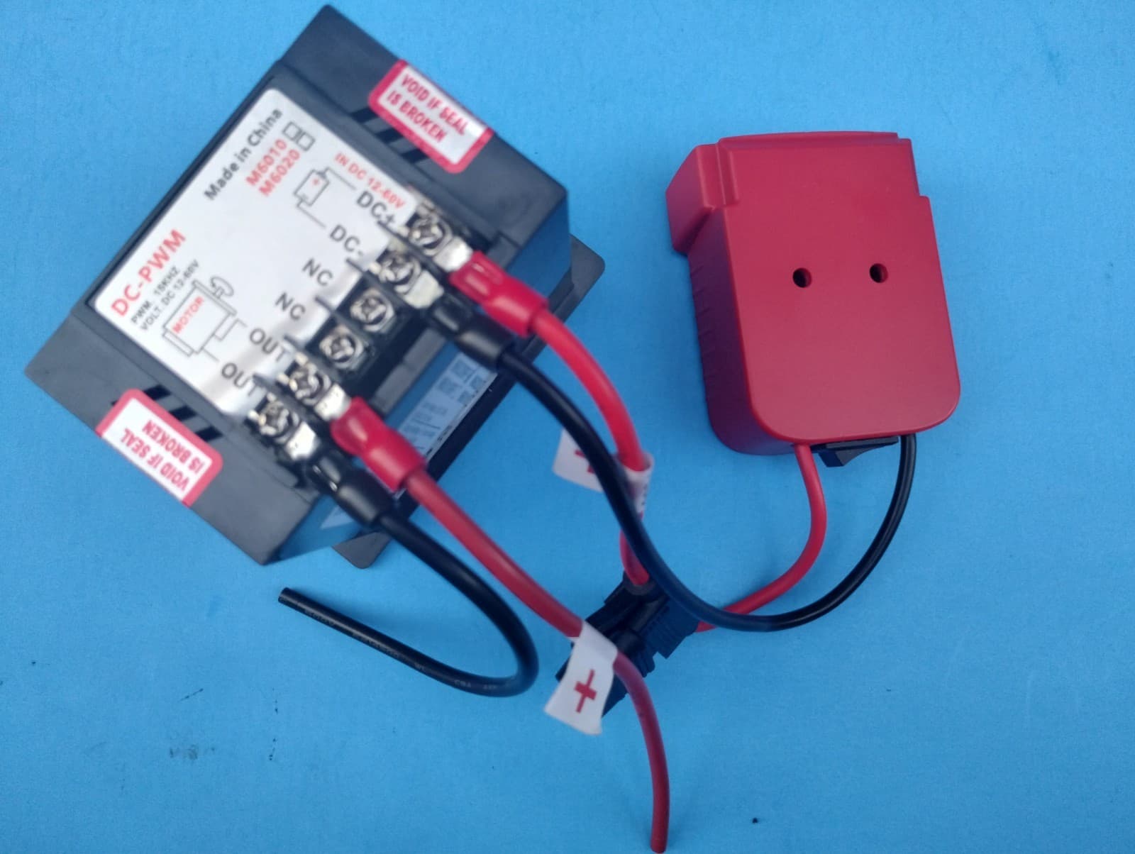 DC 12-60V 20A Motor Speed Controller PWM Adapter for Milwaukee 18V Battery, DIY 3