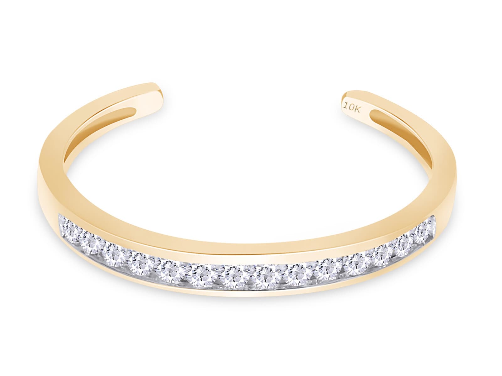 1/7ct Natural Round Diamond Adjustable Toe Band Ring in 14K Yellow Gold 3