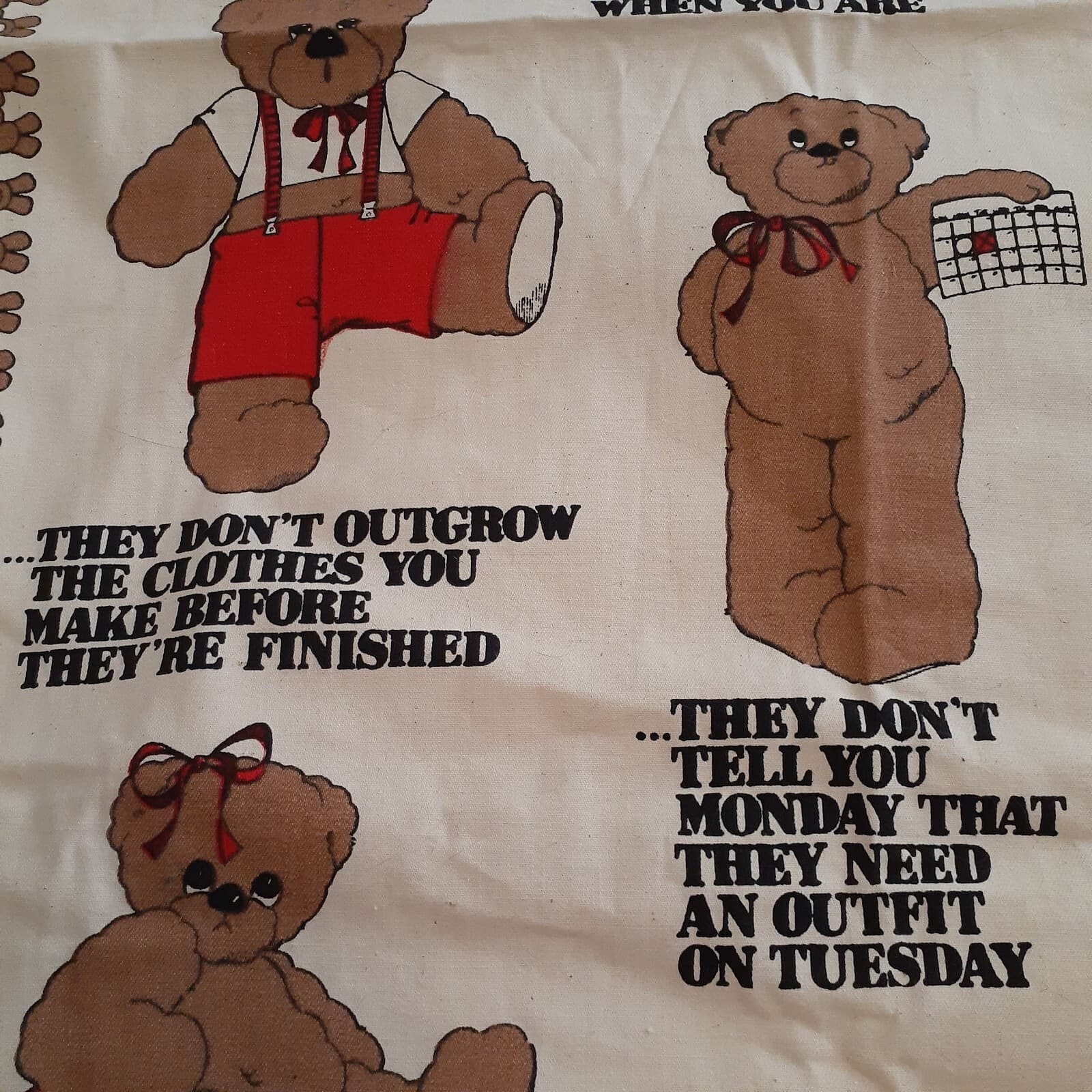 Daisy Kingdom 1983 Sewing Fabric Teddy Bear Panel Canvas Cotton Crafts 30 x 43" 6