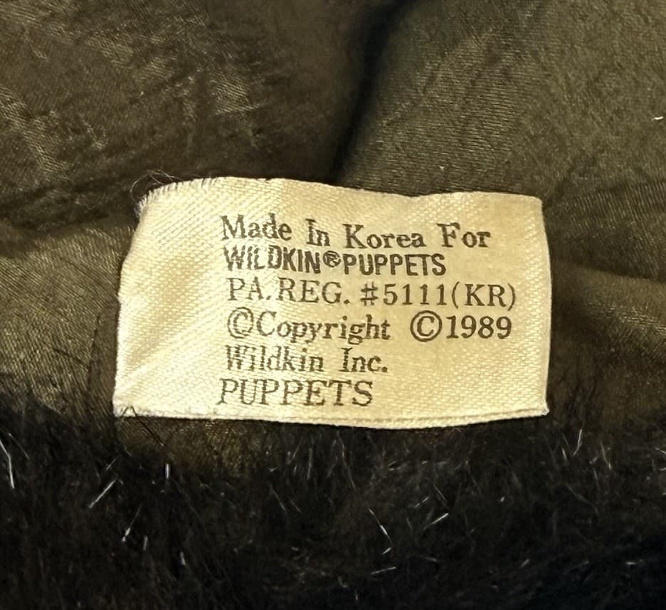 Wildkin Moose VTG 1989 Realistic Plush Large Hand Puppet faux fur  tan antlers 6