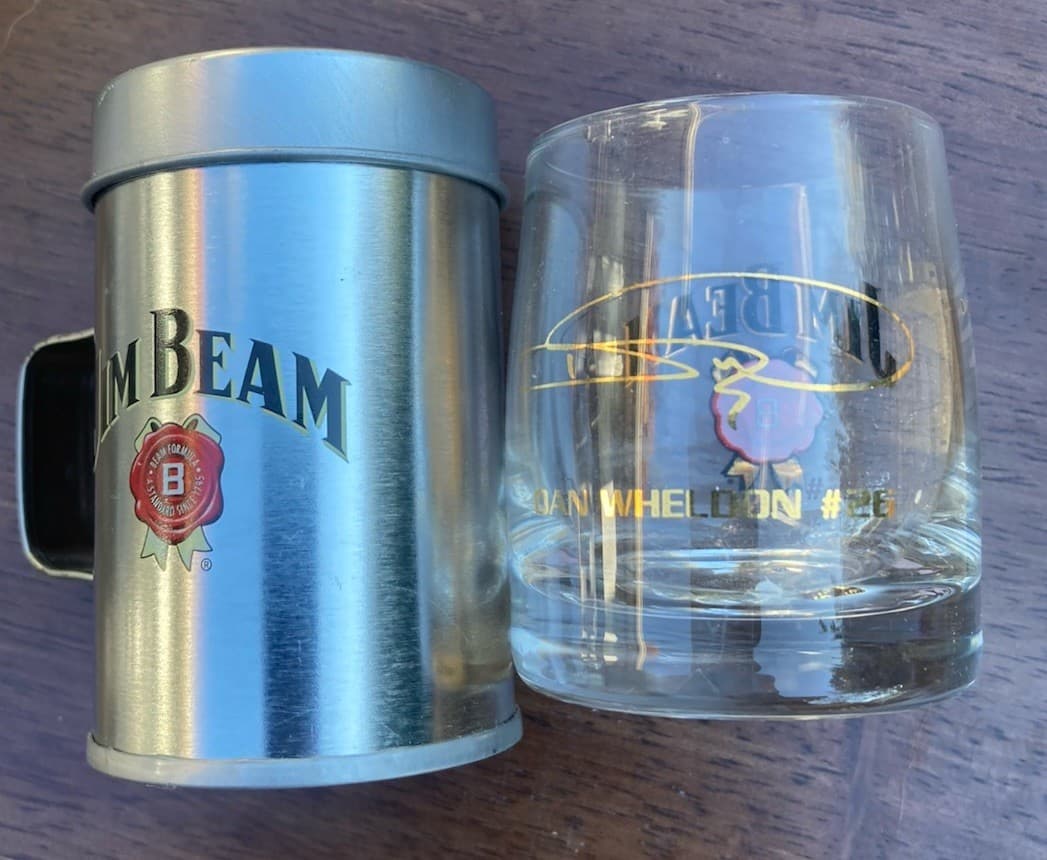 Lot of 6 Shot Glasses,3 JACK DANIELS,2 JIM BEAM,1 KING GEORGE"1 OLD CHARTER FREE 5