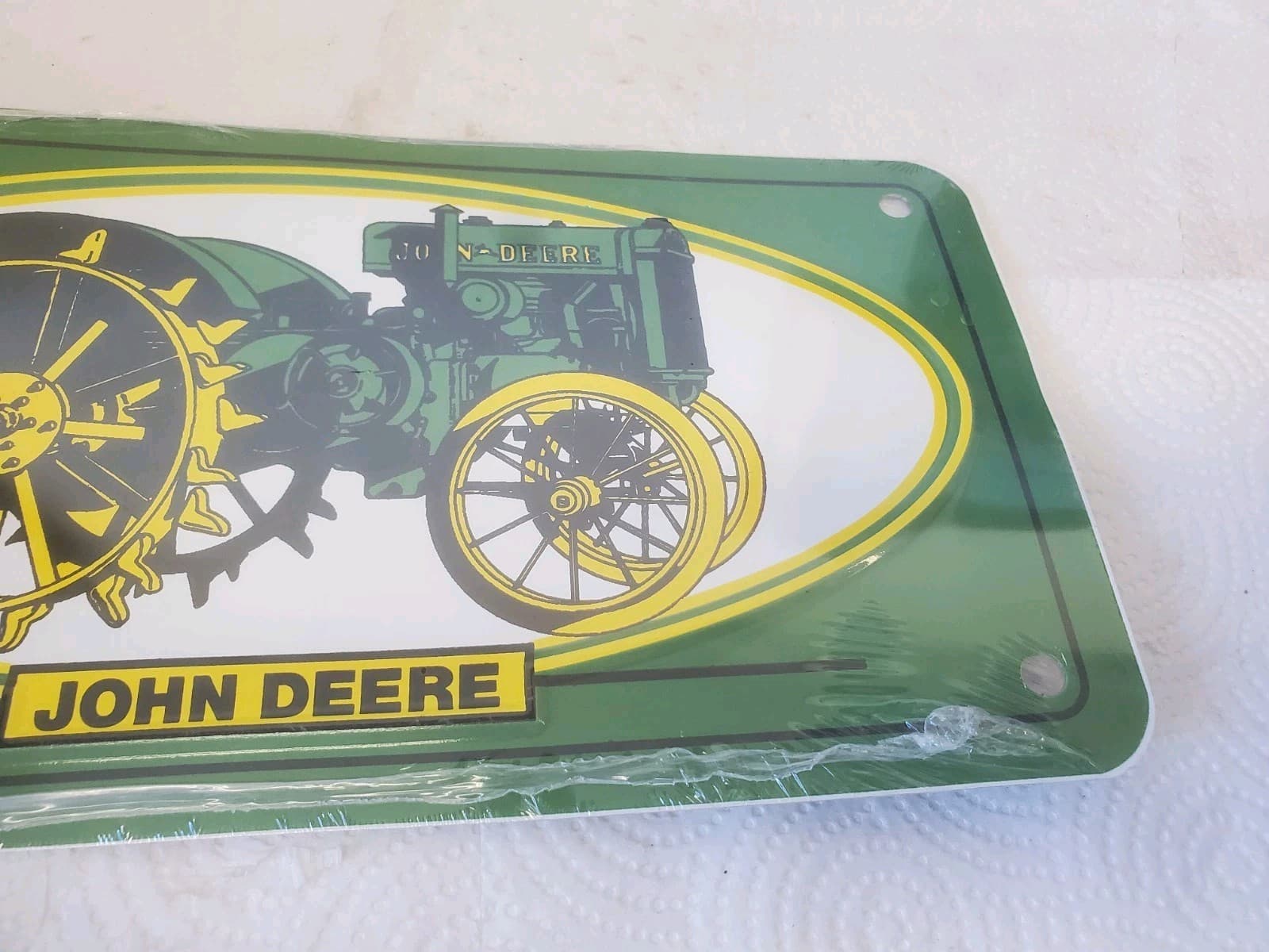 Metal License Plate John Deere Steel Wheeled Tractor Farm Decor  3