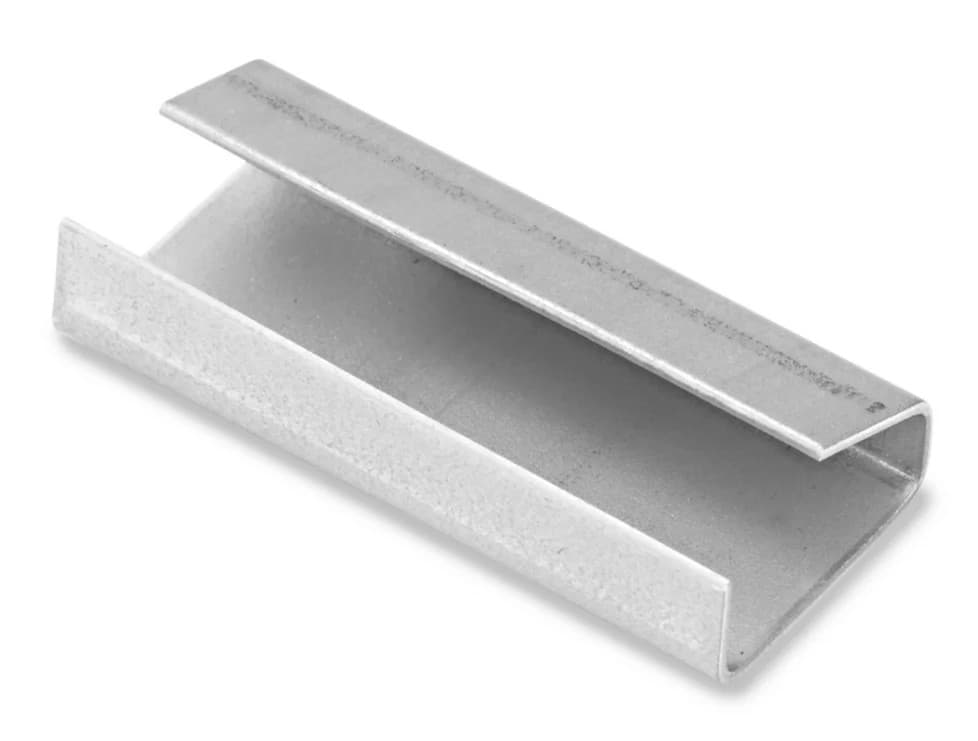 Uline S-512 1/2" Open Metal Poly Strapping Seals - Qty of 100 4