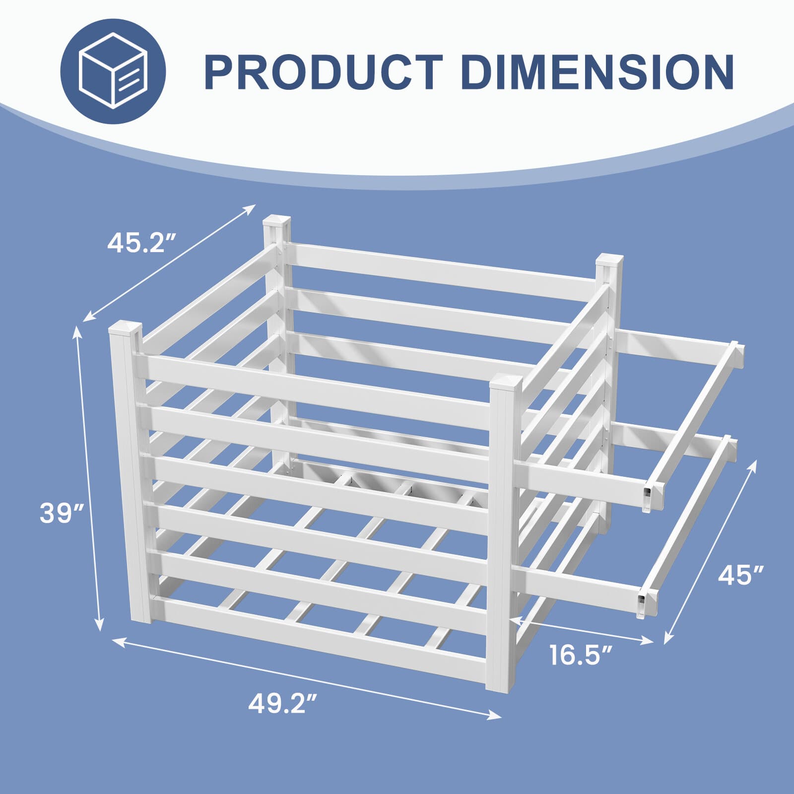 NAIZEA Pool Storage Bin 65"Wx45"Lx39" H PVC Vinyl Pool Float Storage Organizer 2