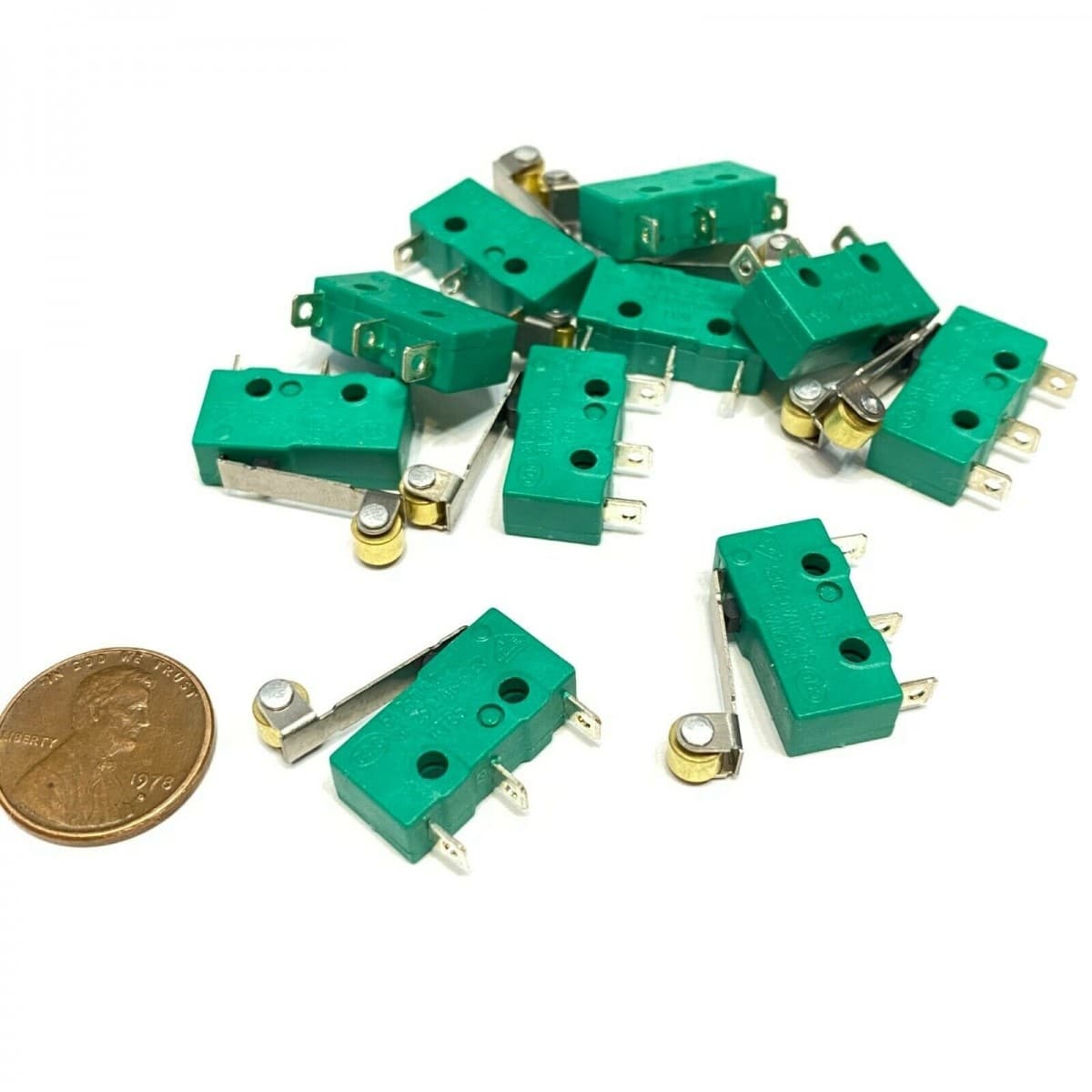 10x Roller Limit Switch Lever Hinge Micro SPDT AC 125V/250V DC 12V Small Green 4