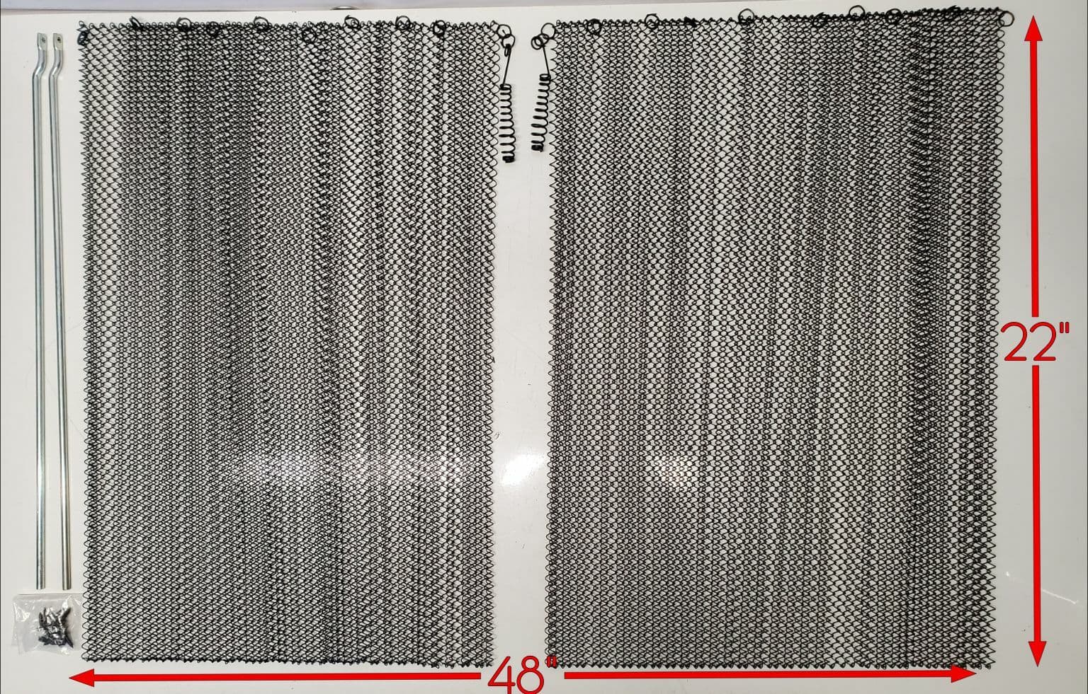 Jestesen Fireplace Black Mesh Replacement Curtain Screen W/ Rods 22" x 48" 