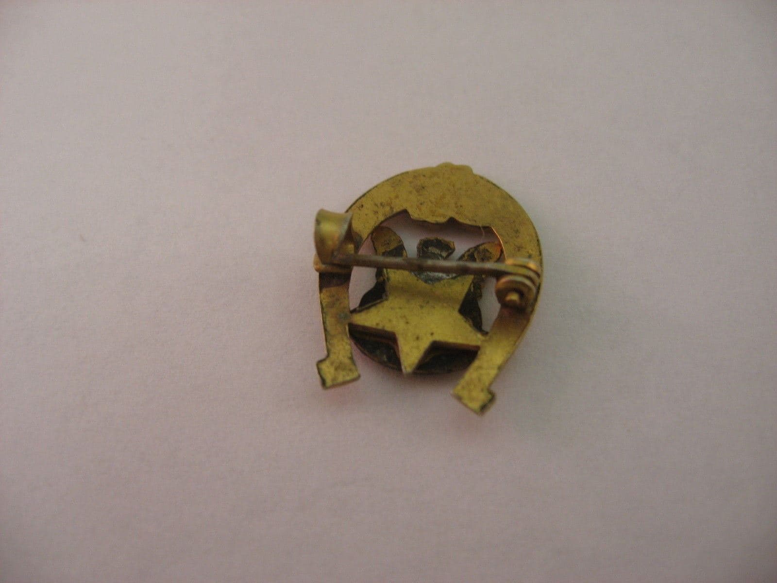 Rare Design FOE Fraternal Order of Eagles Shamrock Horseshoe Pin 3