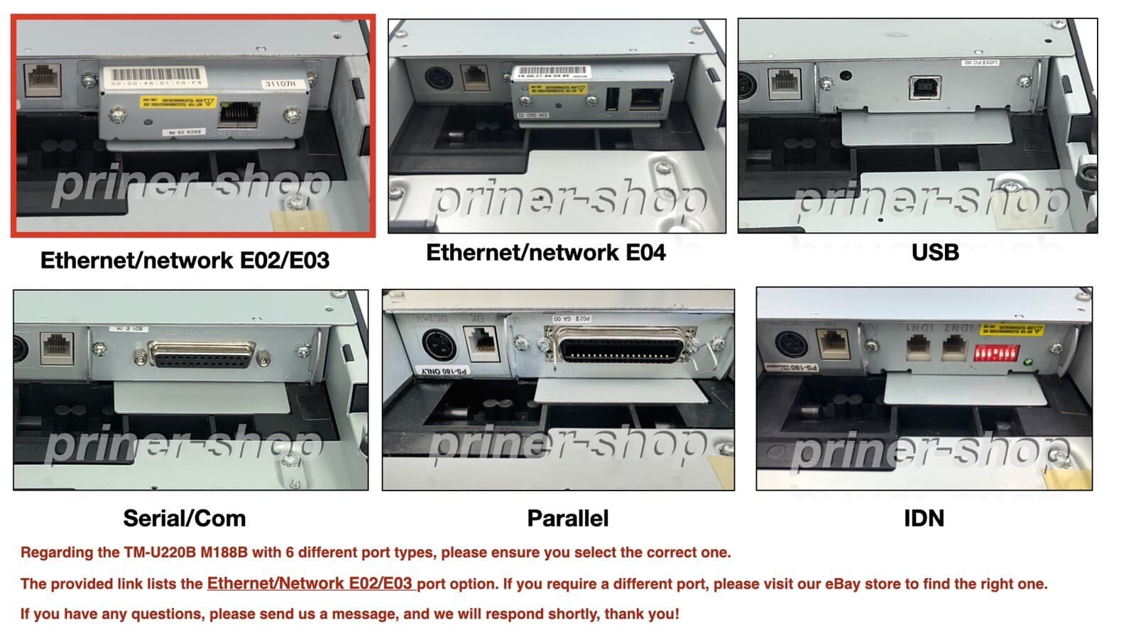 Epson TM-U220B Pos Kitchen Receipt Printer (ETHERNET | Network)  Same Day Ship 2