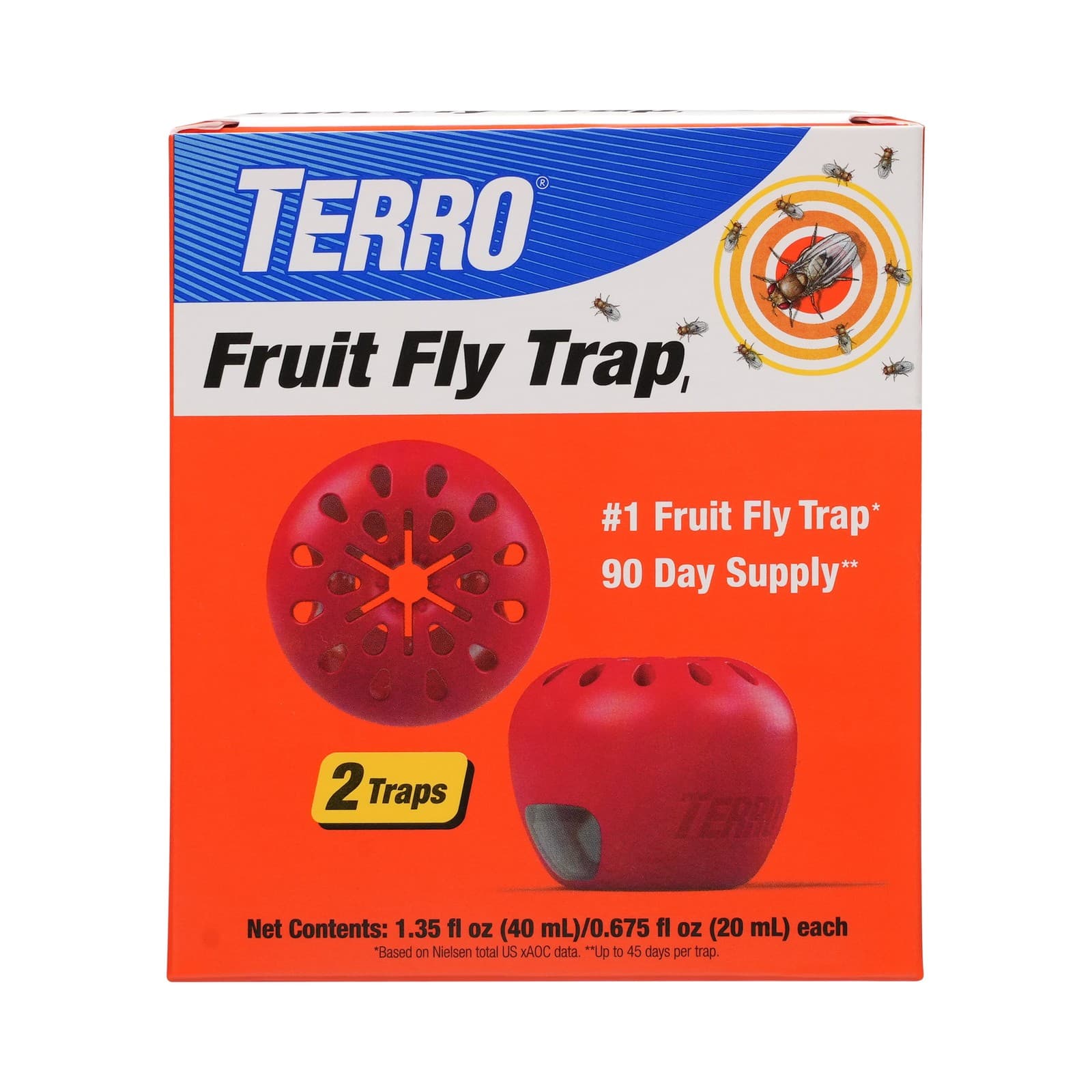TERRO Fruit Fly Trap, Read-to-use 2 Pack Each trap lasts for up to 45 days