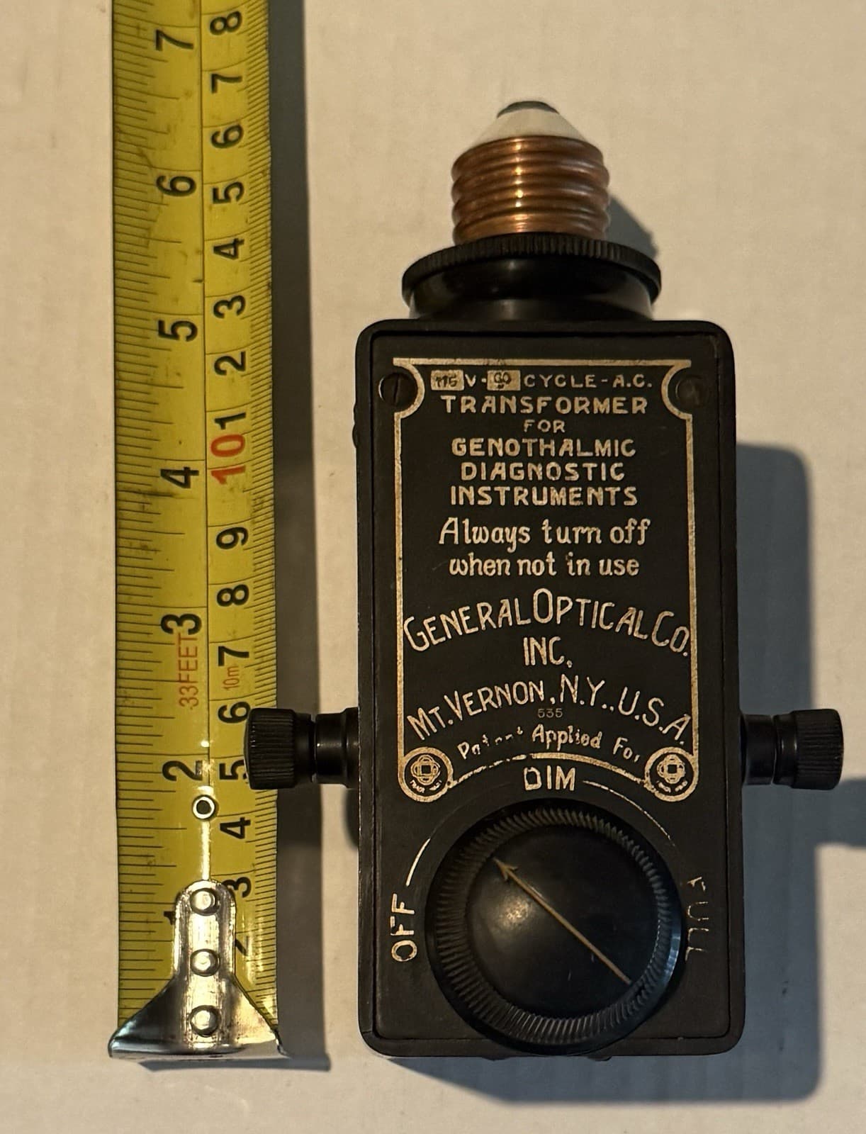 Antique Transformer  Genothalmic Diagnostic Instruments 1915 General Optical 6