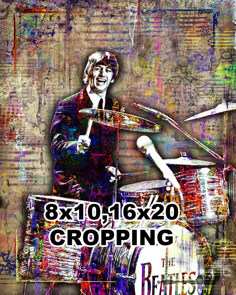 RINGO STARR The Beatles  Poster,  Ringo Starr Drumming Print Free Shipping US 5