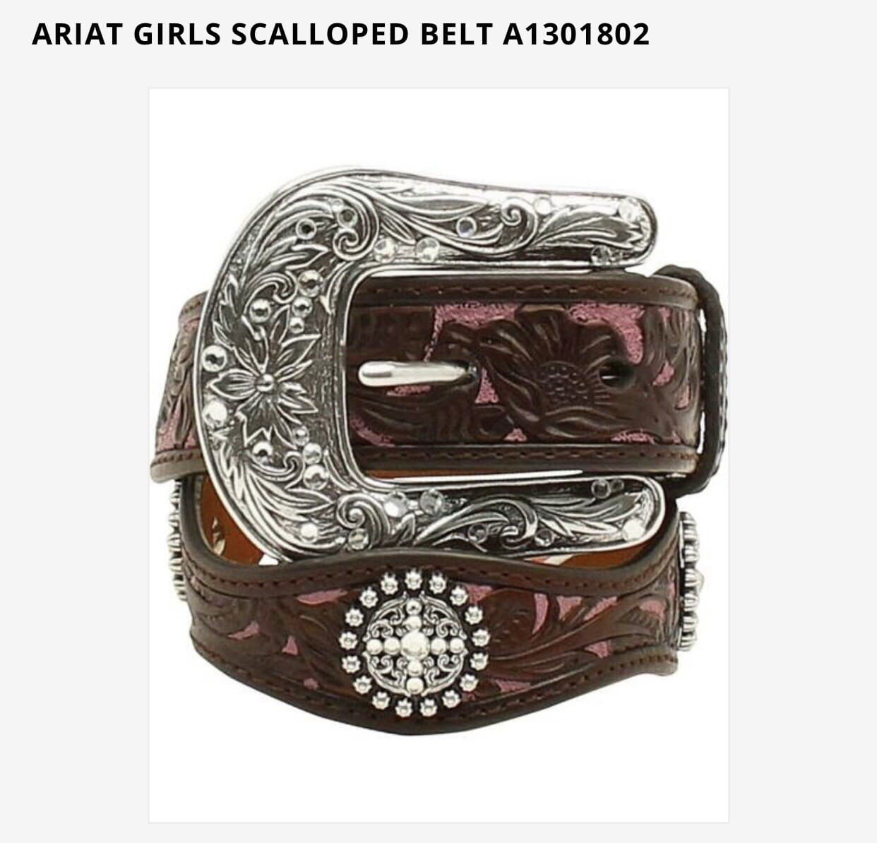 ARIAT GIRLS SCALLOPED BELT A1301802