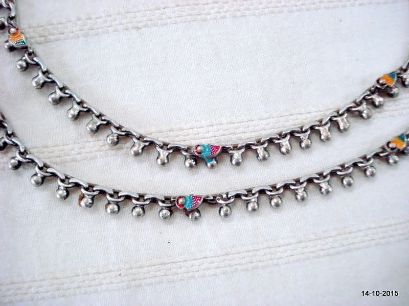 vintage antique tribal old silver anklet feet bracelet ankle chain feet bracelet 4
