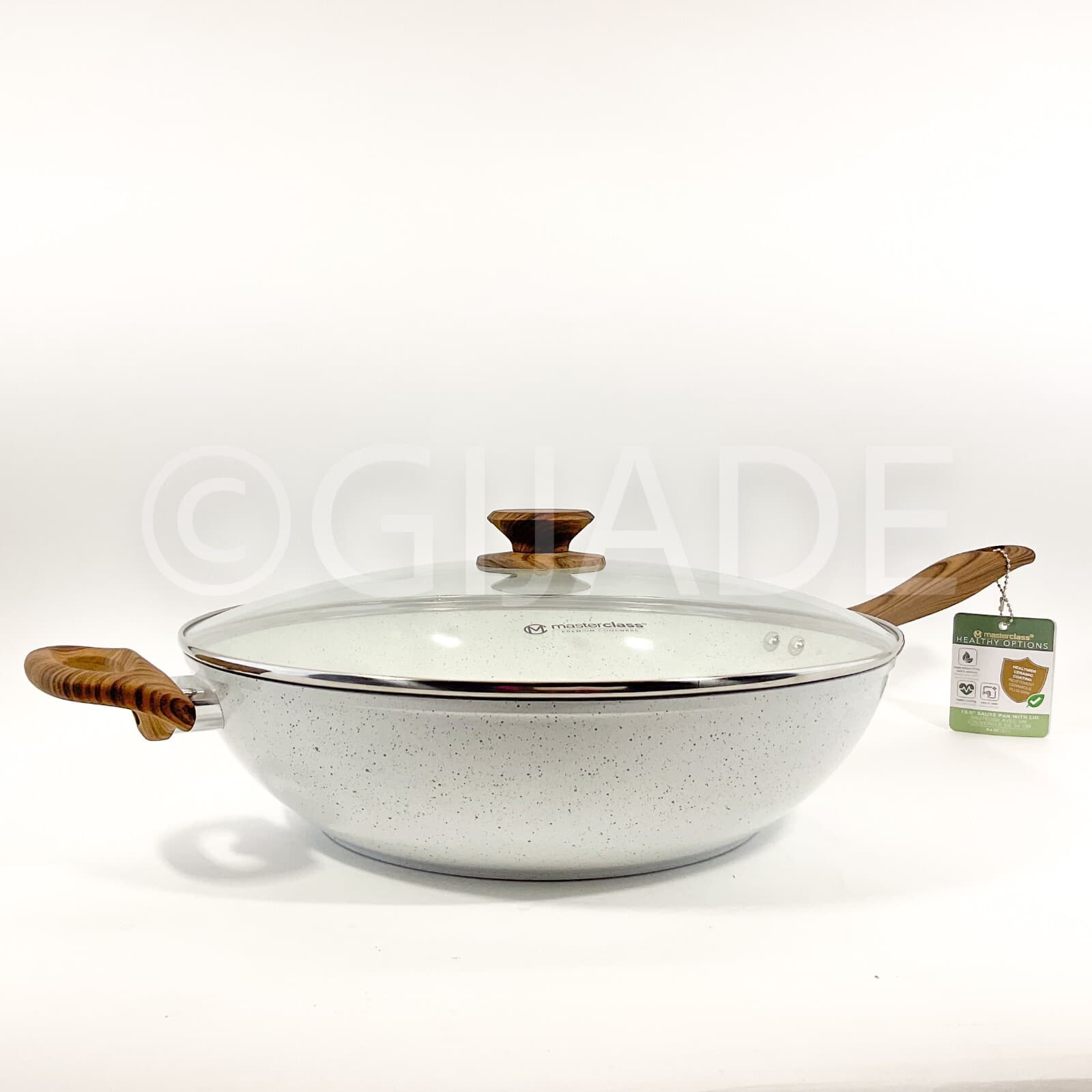 Masterclass Healthy Options Coating Ceramic 6.4-qt- 13.5" Big Sauté Pan Pot  Lid 2