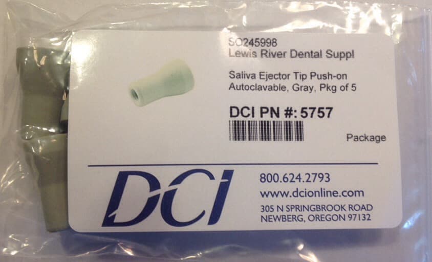Saliva Ejector Tip Gray 5pk Vacuum Rubber Tips Push on Tip DCI 5757 2