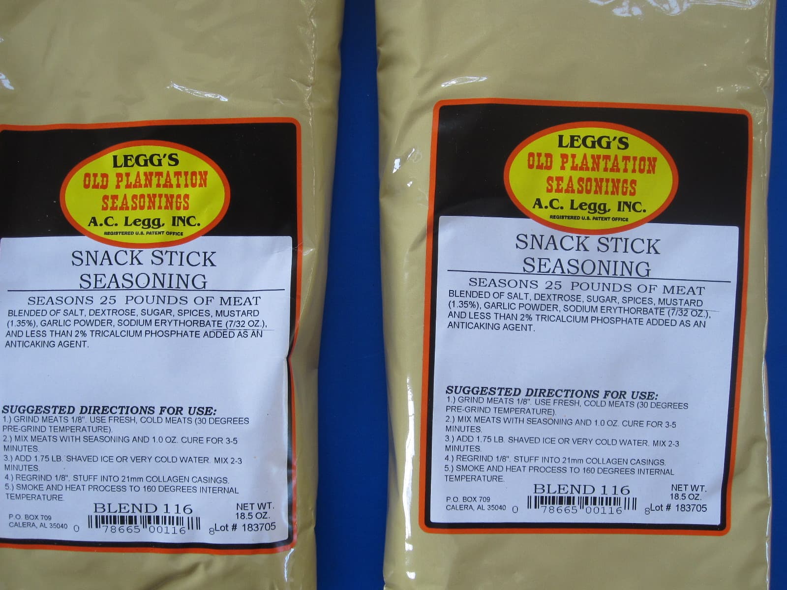 SNACK STICK Seasoning  & Recipe for 50 Lbs of beef venison elk 