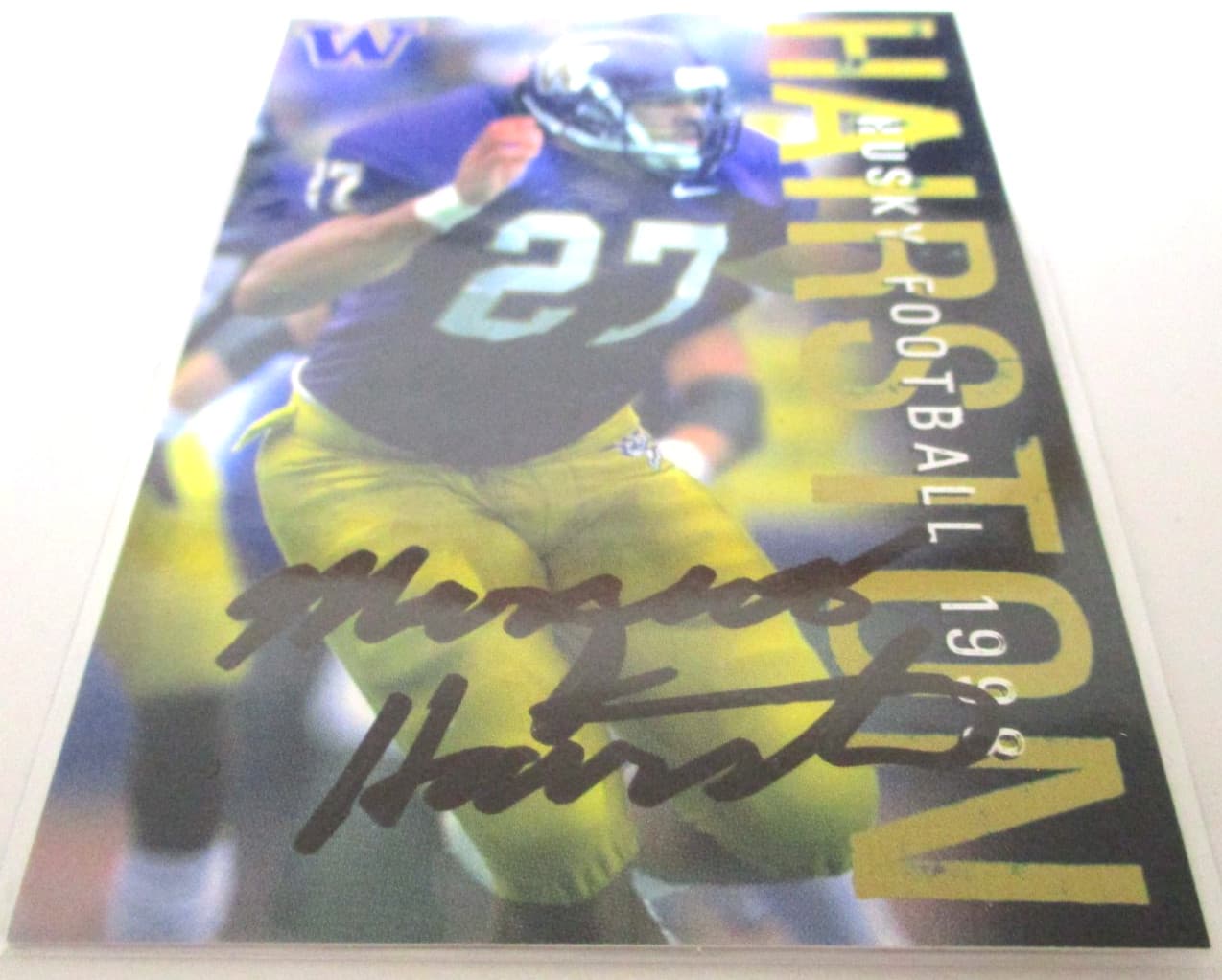 MARQUES HAIRSTON 1998 UW HUSKIES SGA SIGNED RC CARD JUNIOR SEASON ILB