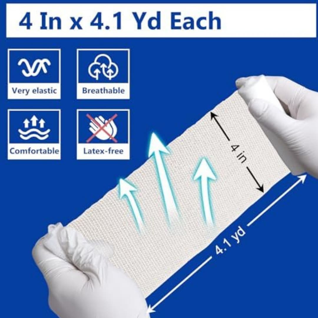 24 Pack 4 Inch 4.1 Yards Gauze Bandage Roll, Gauze Wrap Rolls for Wounds 4