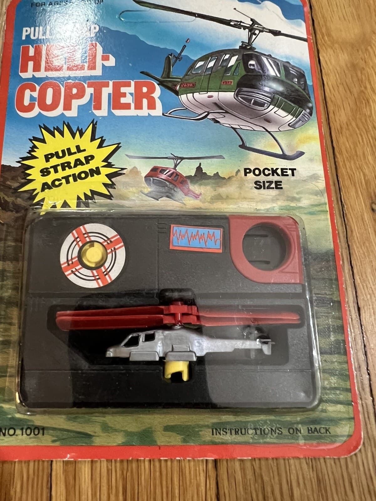 Vtg 1988 Tyco Sega Pocket Power Thunder Blade Helicopter Knock off Pull Strap 6