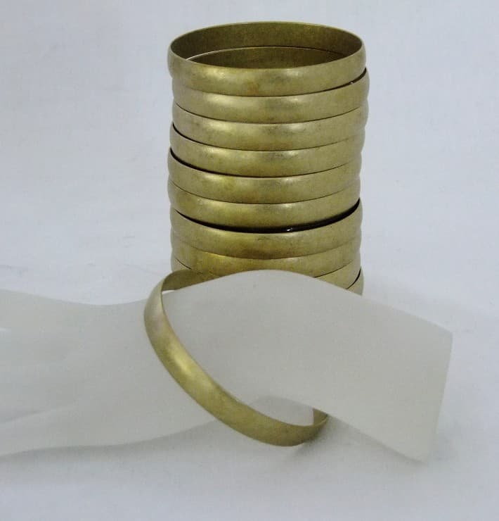 Raw Brass Solid Domed Bracelet Bangle Blanks 3/8 inch Pkg Of 12