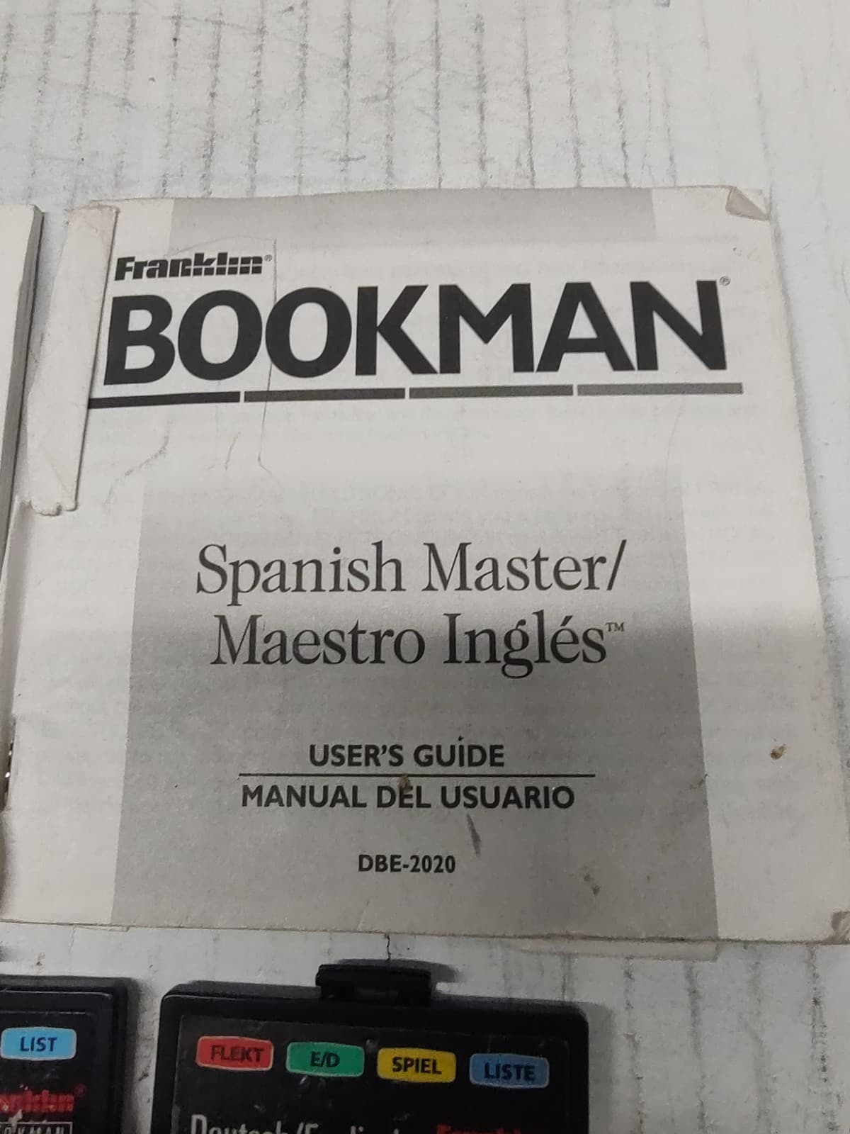 Lot 3 Franklin Bookman Cartridges Webters Dictionary Spanish Master Deusch 6