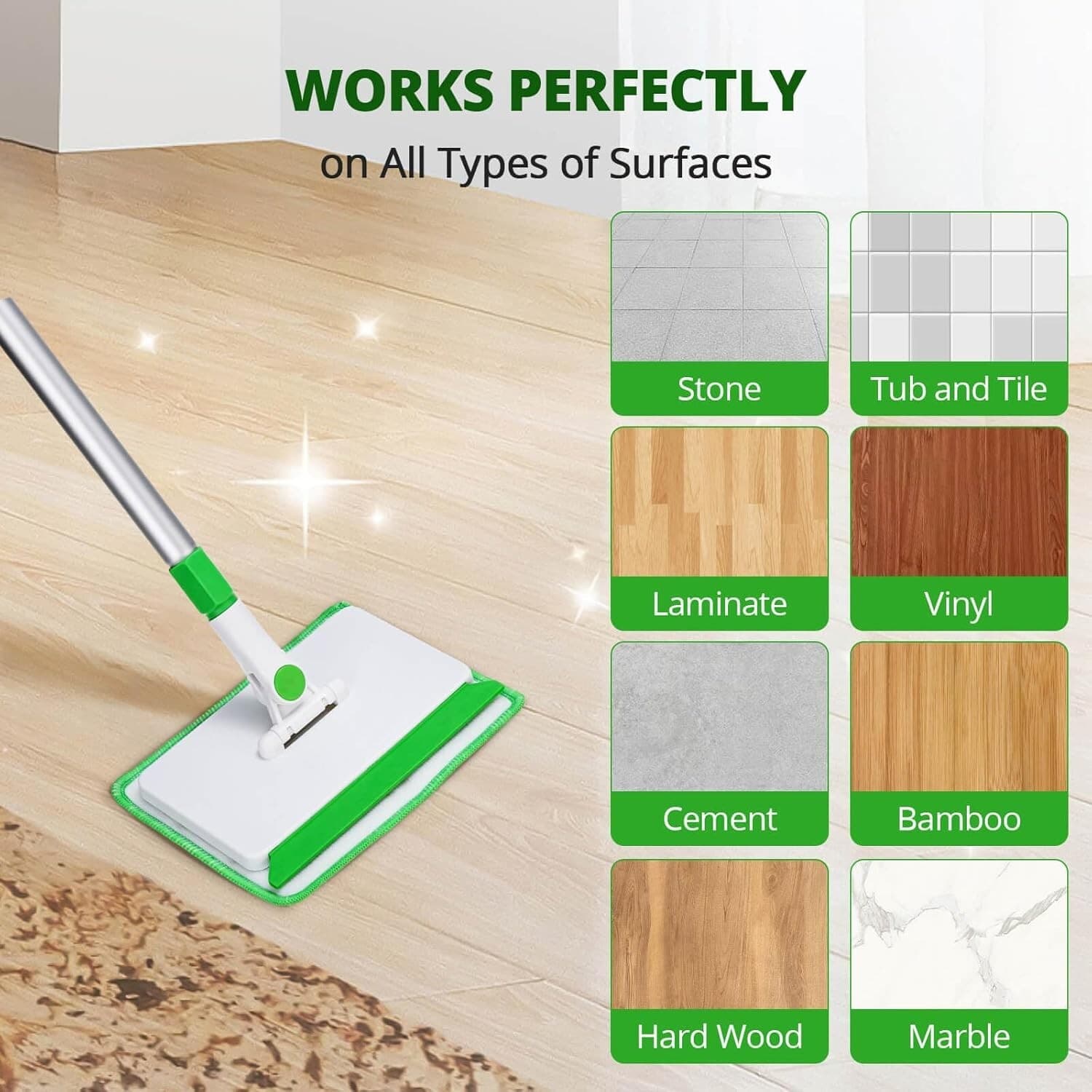 Baseboard Cleaner Tool with 4 Cleaning Pads for Walls ,Ceiling , Floor, Window 6
