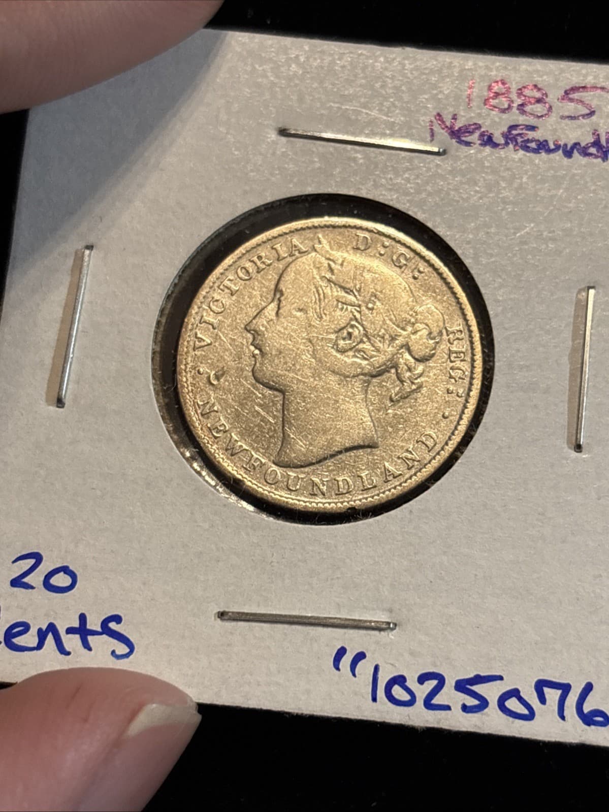 1885 Newfoundland 20 Cent Circulated “1025076” 3