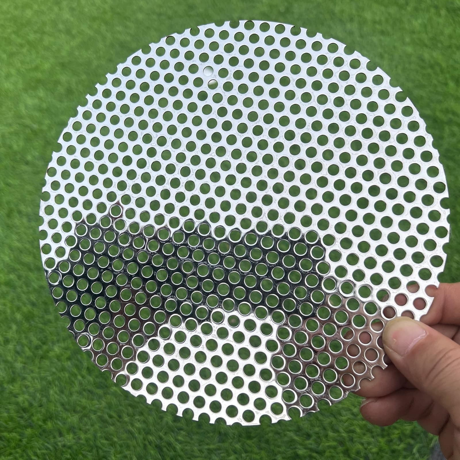 8" Diameter Round Slices Perforated Metal Sheets 19 Gauge Opening 1/5"About 5... 3