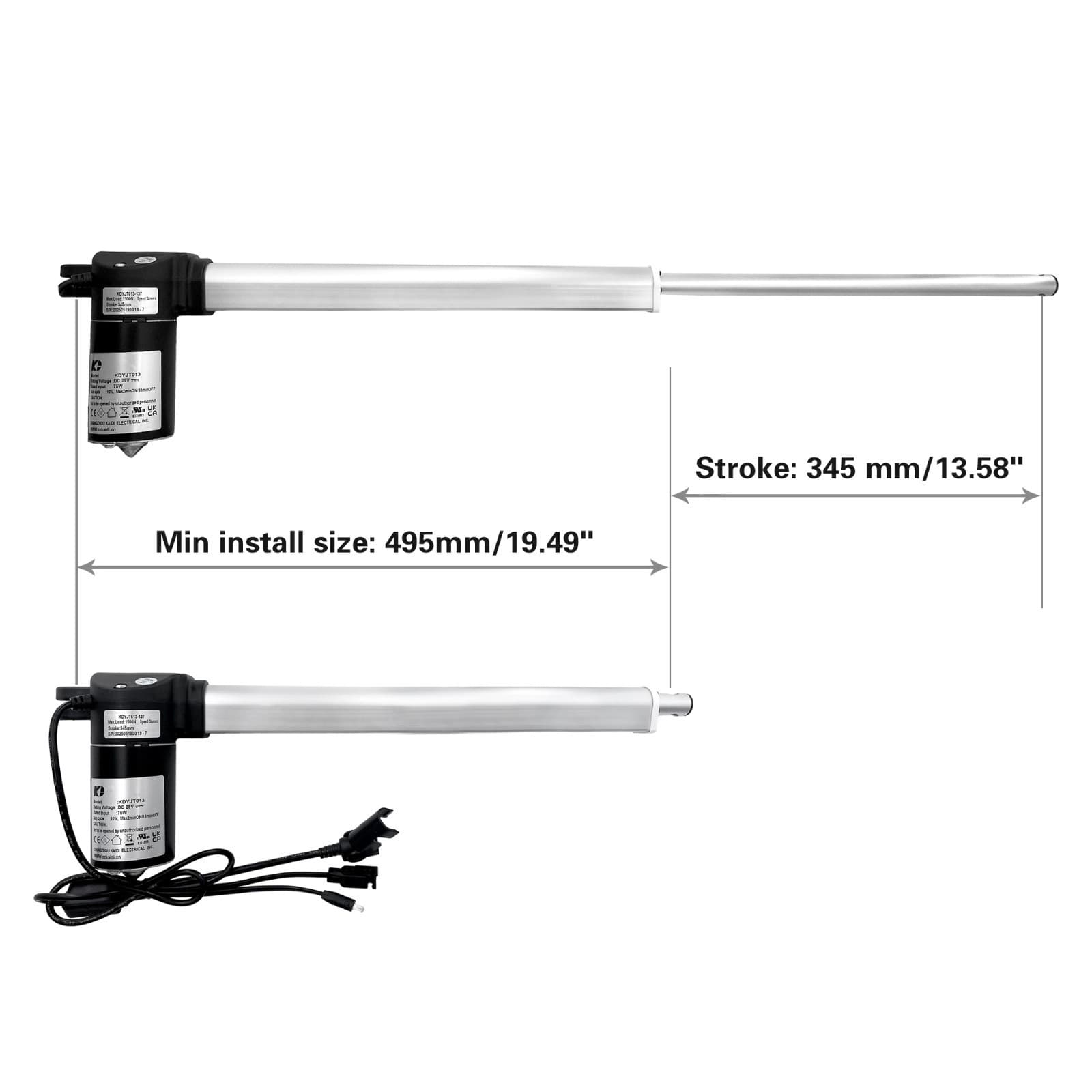 Kaidi Motor KDYJT013-137 Power Recliner Lift Chairs Linear Actuator Replacement 2