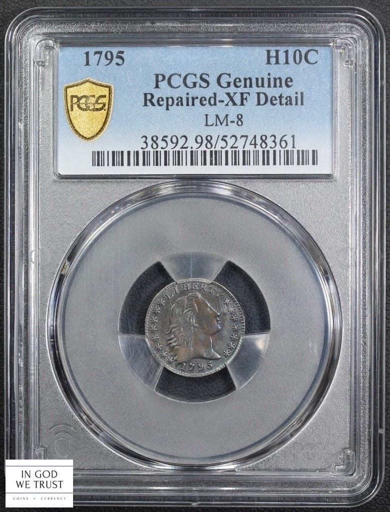 1795 LM-8 Flowing Hair Silver Half Dime H10C PCGS XF Detail (Beautiful Toning!) 2